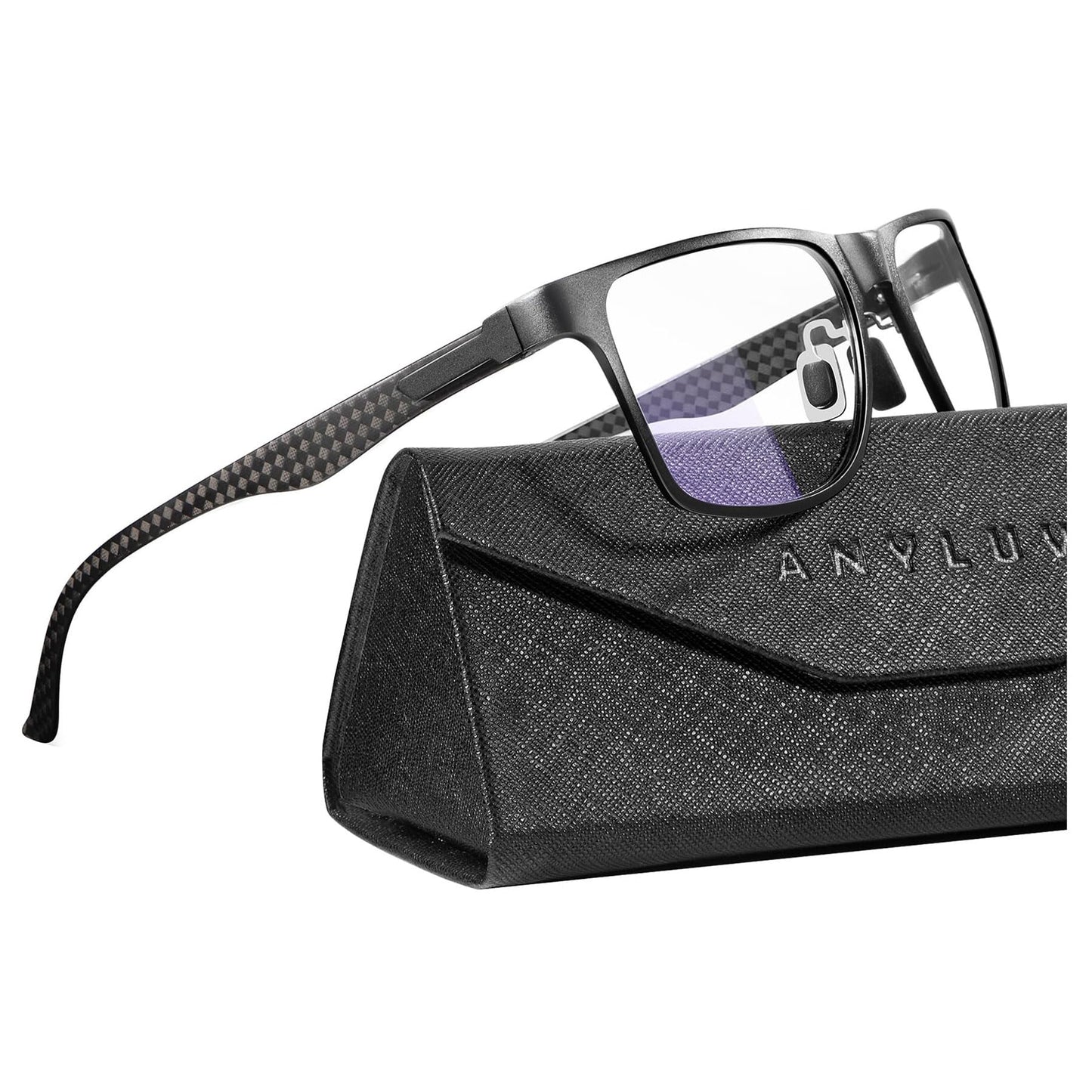 ANYLUV Blue Light Blocking Glasses Men Computer Gaming Glasses Lightweight Al-Mg Metal Anti Eyestrain Eye Protection