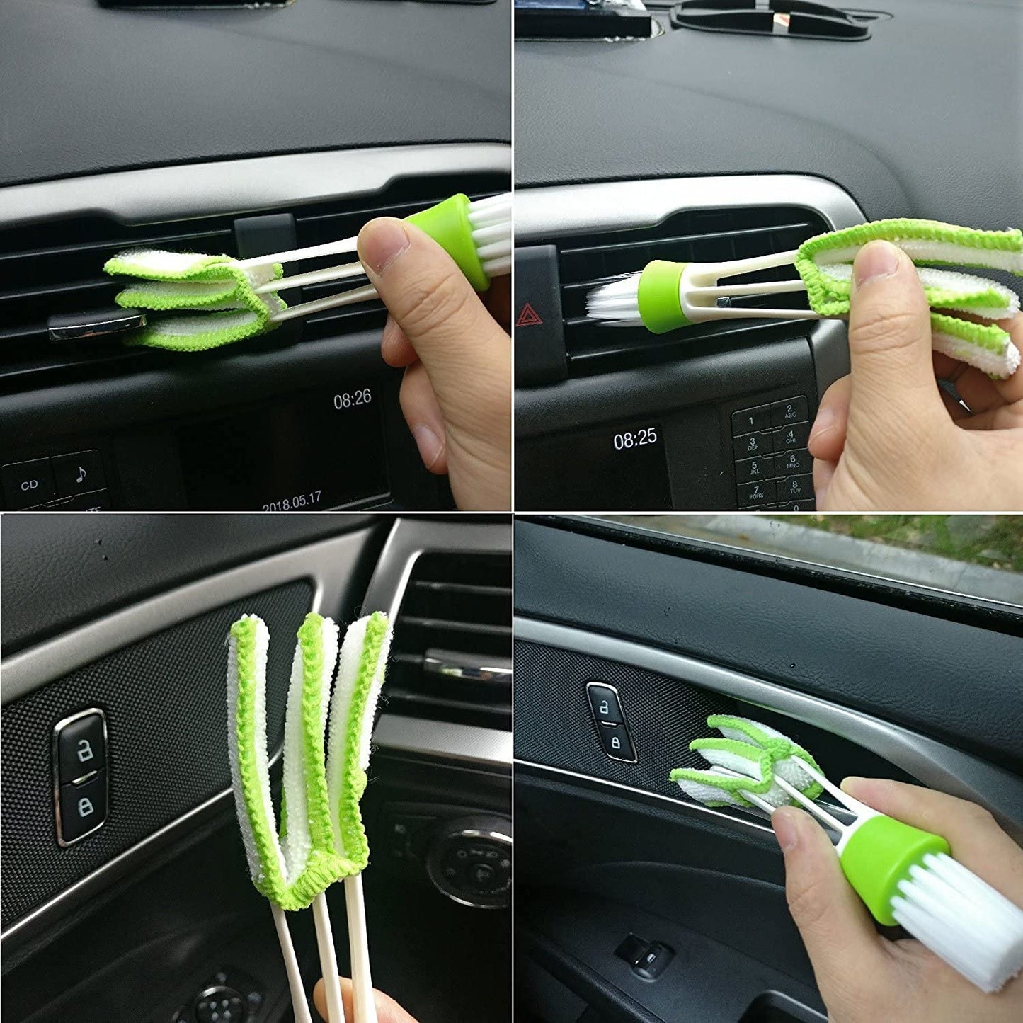 Nurkul 11 Pieces Auto Detailing Brush Set for Cleaning Interior, Exterior, Leather, Including 6 pcs Car Detailing Brushes, 3 pcs Wire Brush and 2 pcs Automotive Air Conditioner Brush