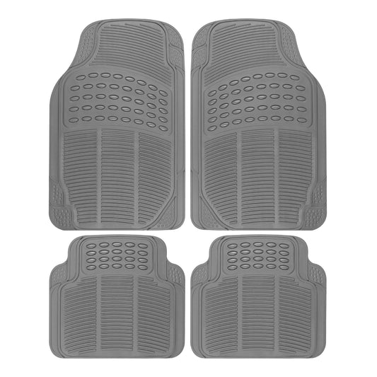 BDK Floor Mats, 4-Piece All-Weather Car Mat with Universal Fit Design, Durable Rubber Car Floor Mats with Capture Ridges, Waterproof for Cars Trucks SUV (Black)