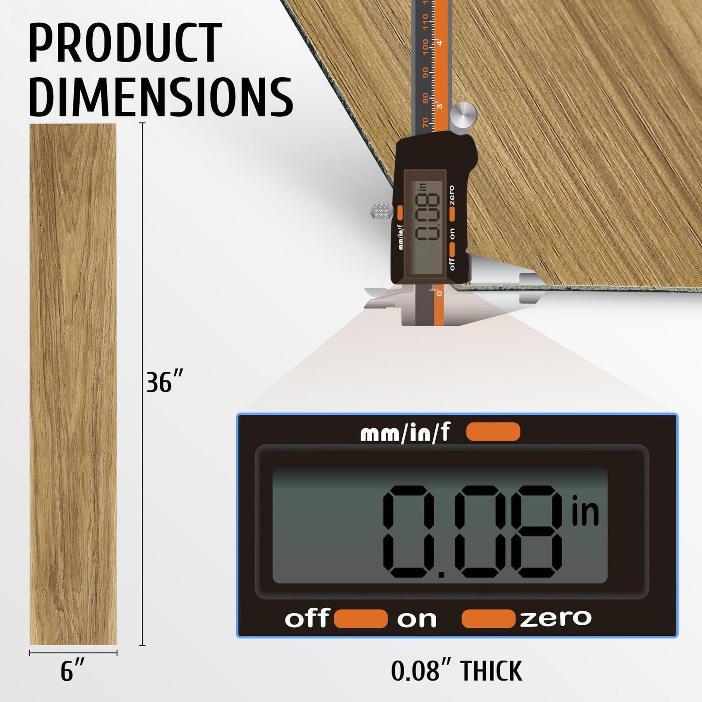 CO-Z Peel and Stick Floor Tile, Self Adhesive Vinyl Flooring 36x6 Inch, Waterproof Vinyl Tiles Removable Stickers for Living Room Bedroom Dining Room, 16-Pack 24 Sq. Feet, Light Oak