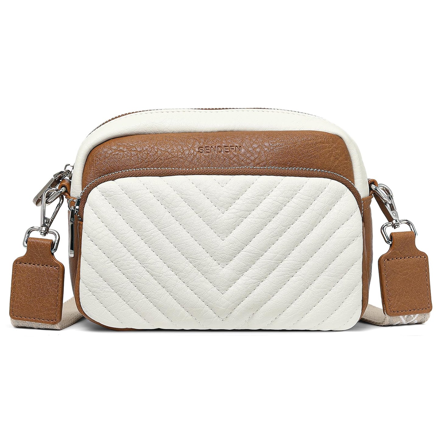 SENDEFN Crossbody Bags for Women Vegan Leather Purses Small Shoulder Handbags with Wide Strap