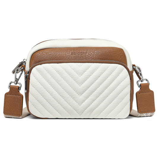 SENDEFN Crossbody Bags for Women Vegan Leather Purses Small Shoulder Handbags with Wide Strap