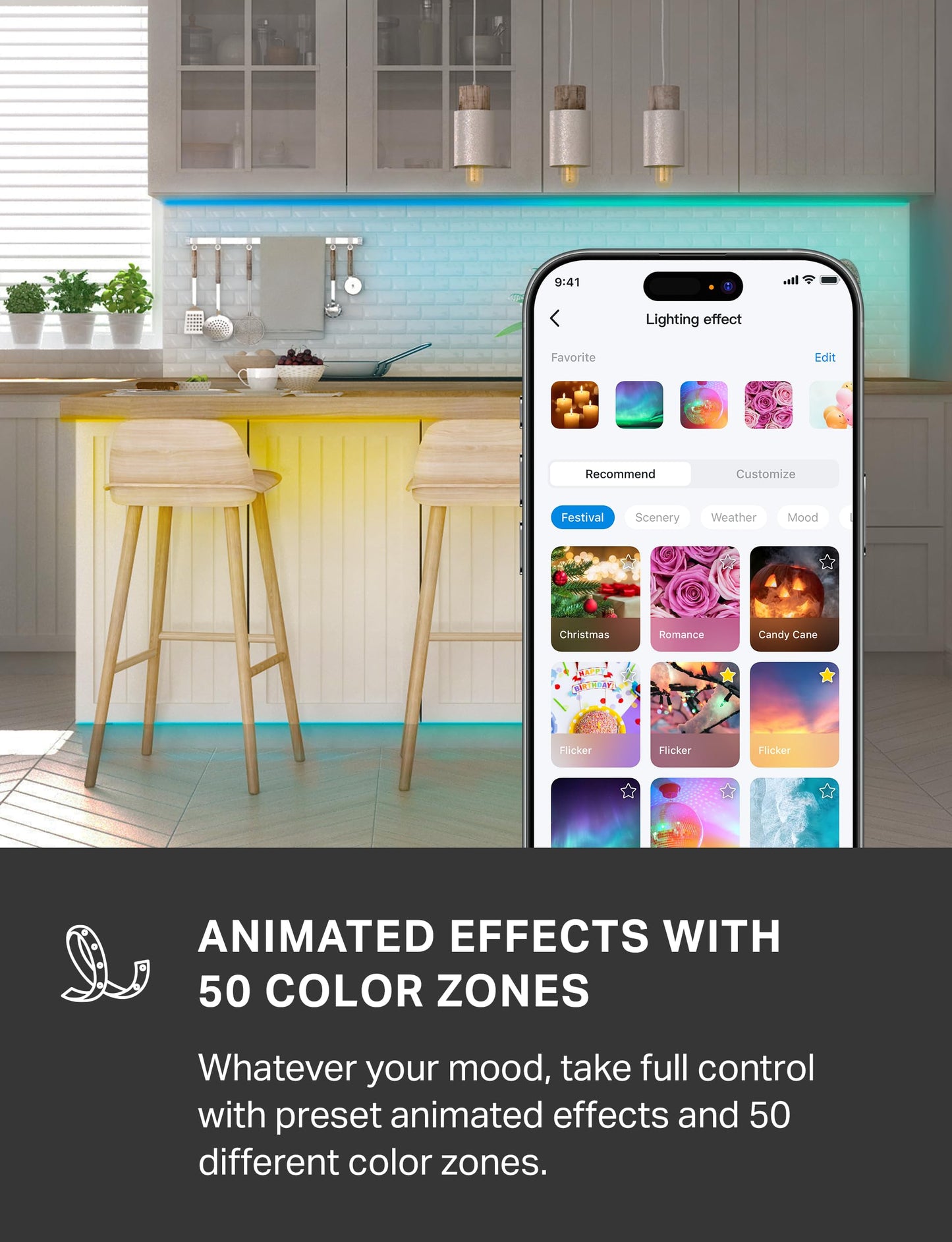 Tapo TP-Link RGBWIC Smart LED Light Strip 16.4Ft, 1000 Lumens, 16M Dimmable Colors, 50 Color Zones, Works w/Apple HomeKit/Alexa/Google Home, Sync-to-Sound, IP44 PU Coating, Trimmable L930-5