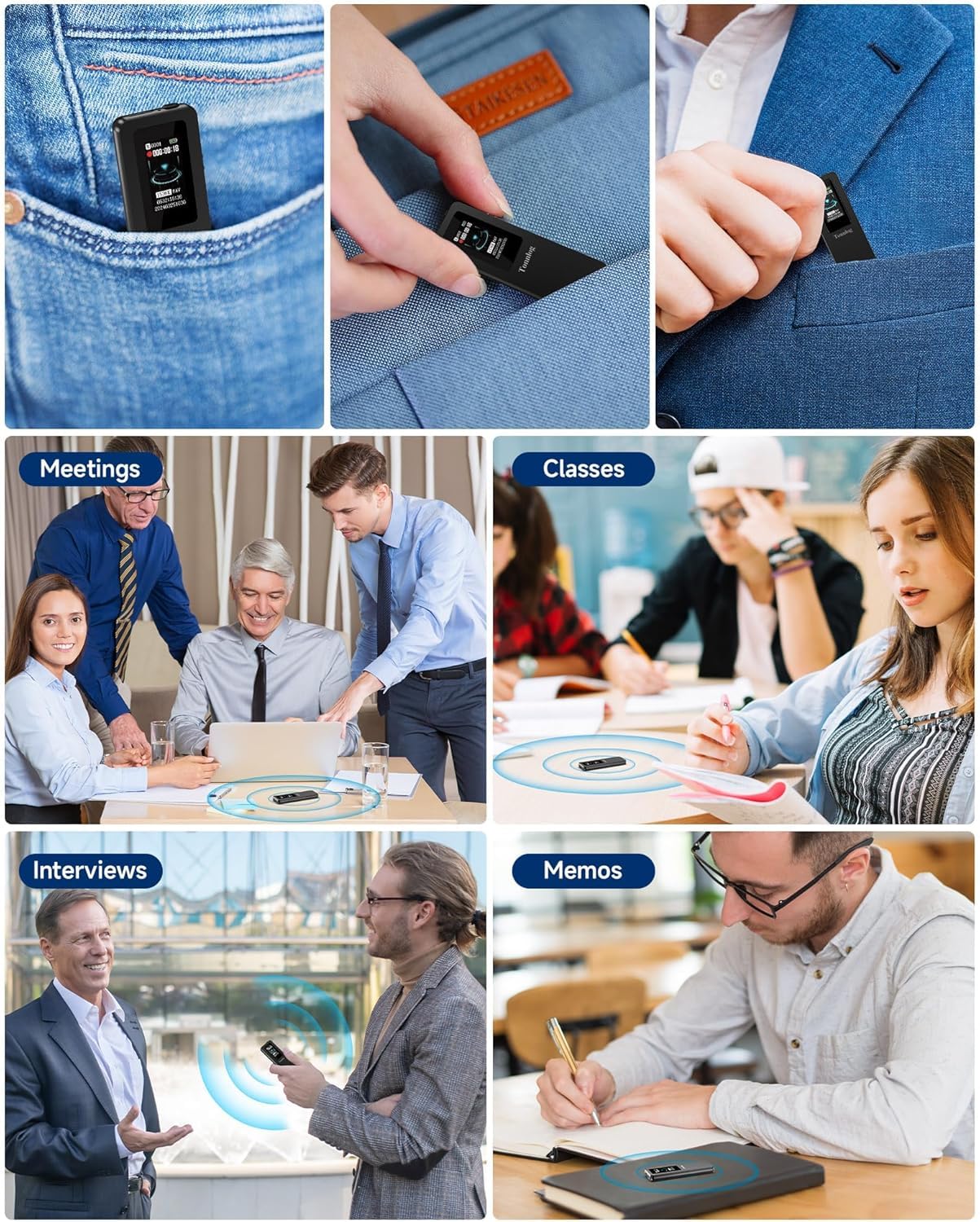 128GB Digital Voice Recorder, Tonnlog 1536Kbps Voice Activated Recorder with Playback, HD Noise Reduction for Lectures Interviews Meetings Classes