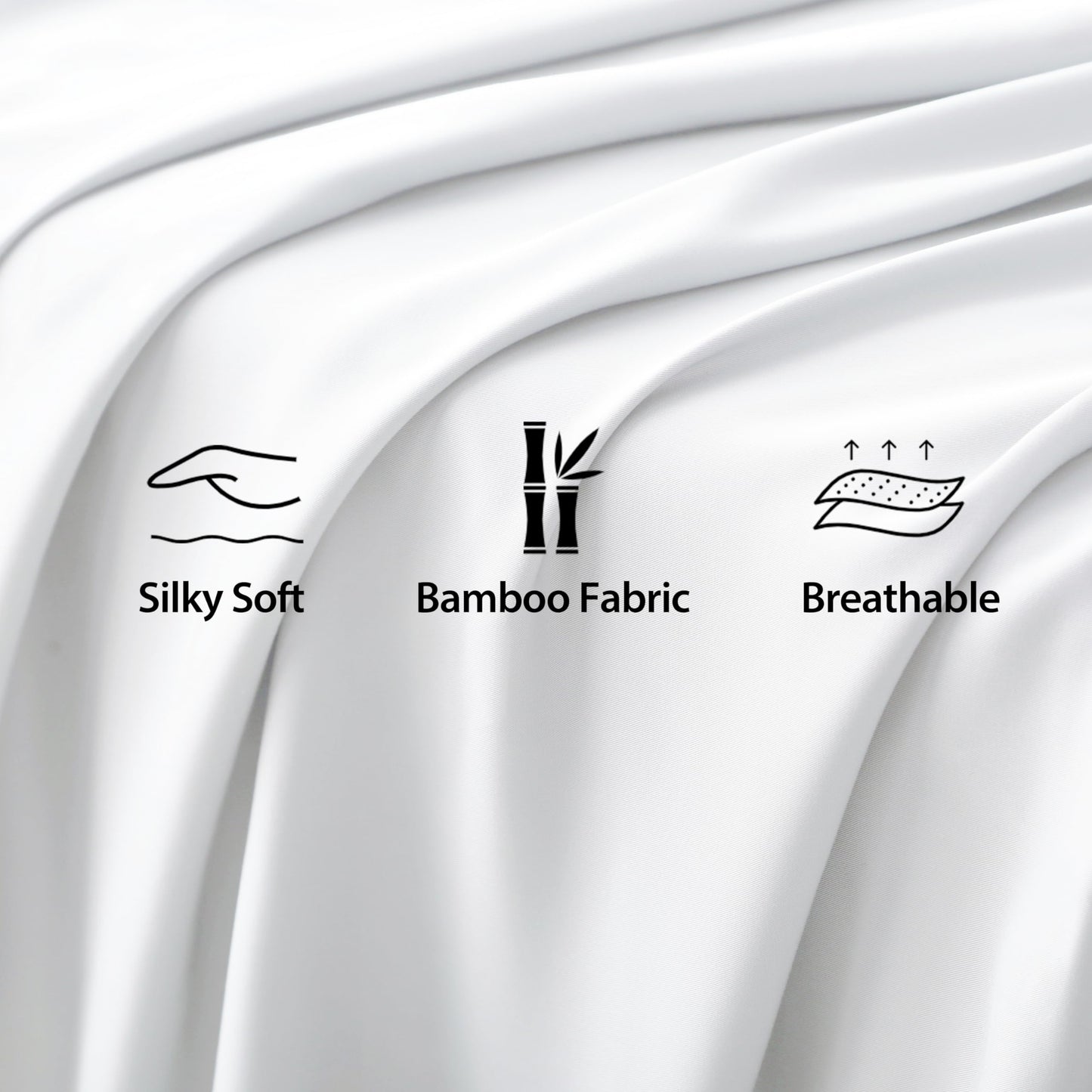 Bamboo Viscose Flat Sheets Only, 400 Thread Count Sateen Weave Cal King Size Flat Sheet Only, Luxury Soft Cooling for Hot Sleepers, Silky Breathable (White, Cal King)