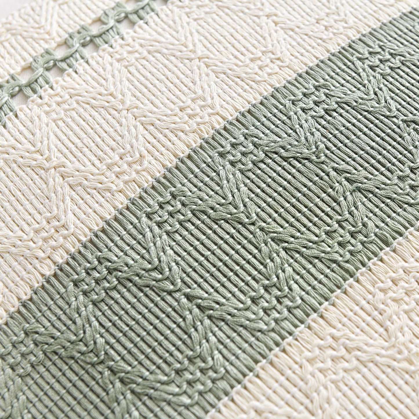 Fancy Homi Set of 2 Sage Green Boho Lumbar Decorative Throw Pillow Covers 12x20 Inch for Living Room Bedroom Couch Bed Chair, Rustic Retro Cushion Case, Bohemian Room Home Decor