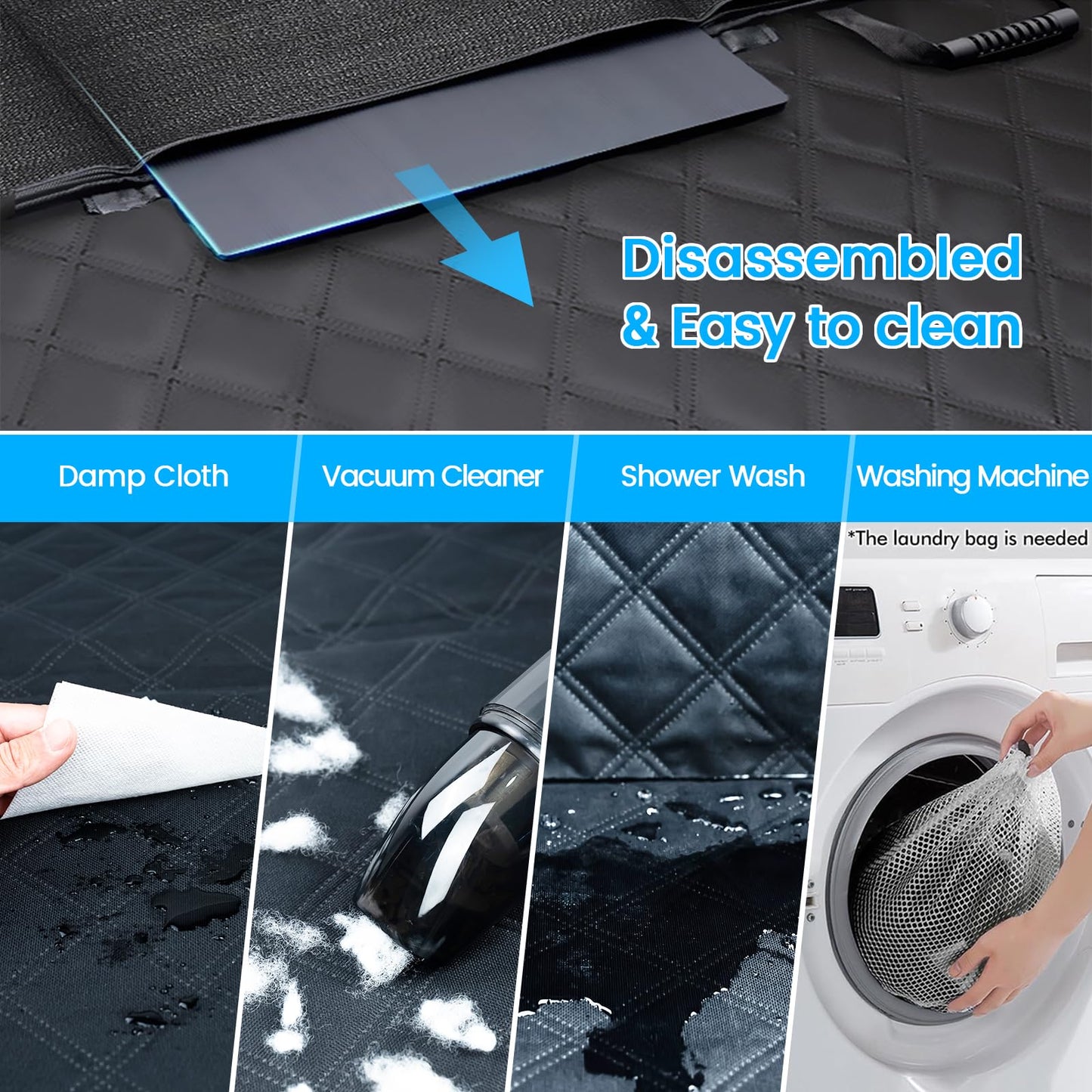 EcoZoro Dog Car Seat Cover for Back Seat, Waterproof Back Seat Extender Hard Bottom Holds 400lbs, Sturdy Dog Hammock for Car Pet Backseat Protector with Mesh Window, Dogs Car Bed for Car, SUV, Truck