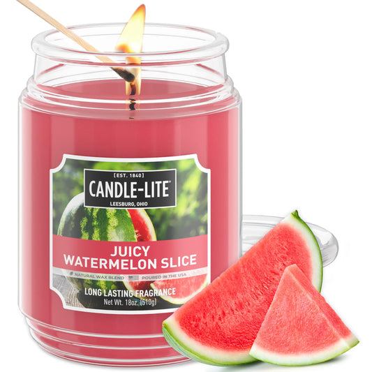 CANDLE-LITE Everyday Scented Tiki Shores Scented, One 18 oz. Single-Wick Aromatherapy Candle with 110 Hours of Burn Time, Off-White (Individual Box)
