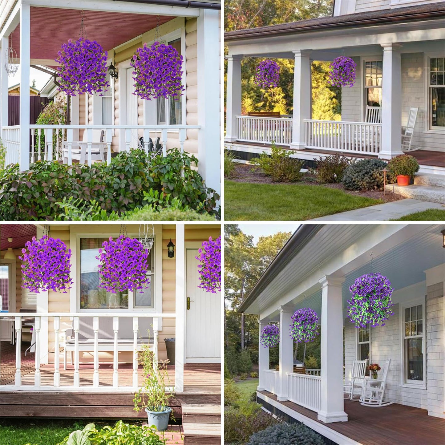 6 Pieces of Hanging Morning Glory Artificial Flowers, Upgraded Uv Resistant Artificial Hanging Flowers, Suitable for Decoration Such As Weddings, Gatherings, Courtyards, Porches, Balconies, Etc