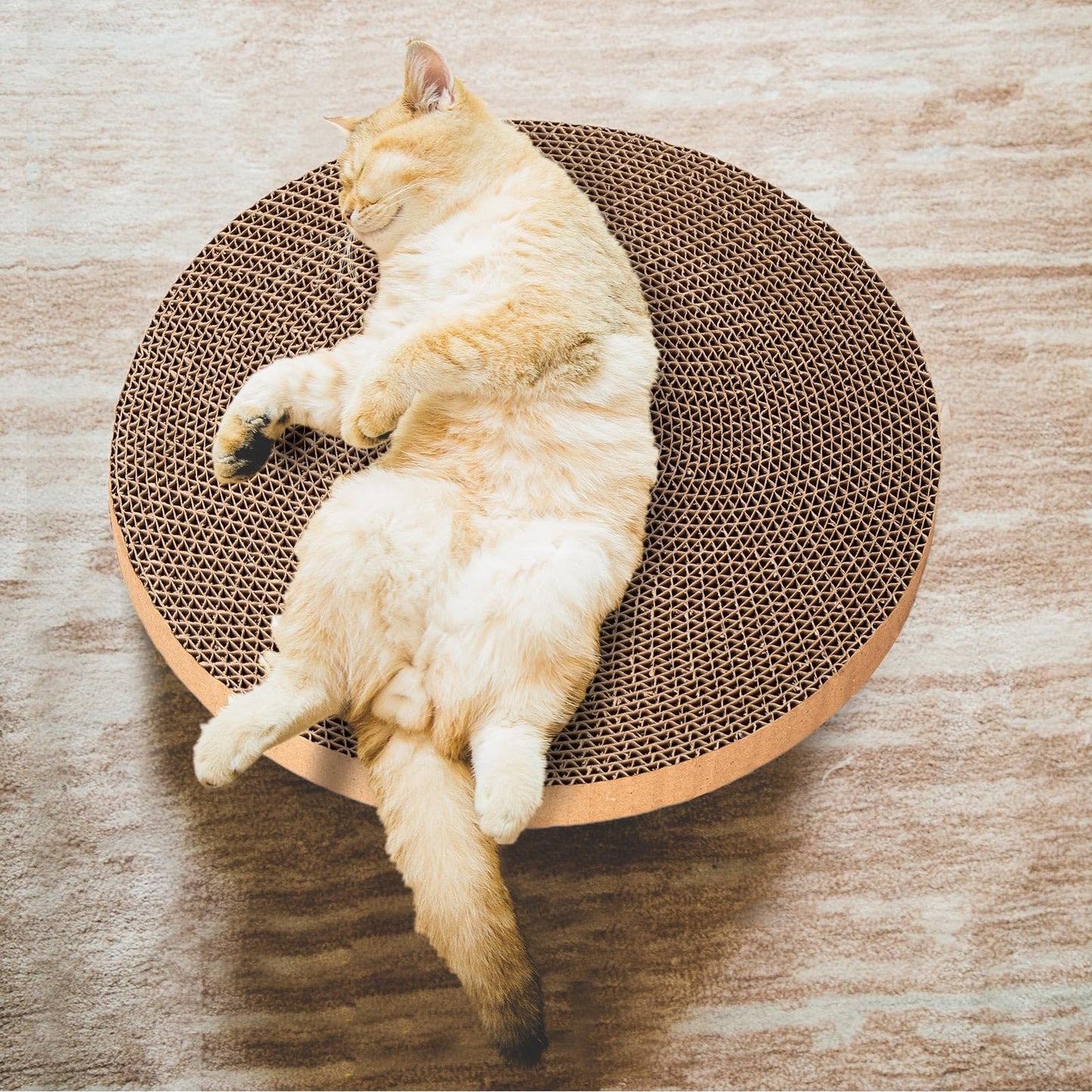 Round Cat Scratcher Refill - 10 Inch Diameter, 7/8 Inch Thickness - Cardboard Cat Scratcher Scratching Board Replacement Pads (2pcs) for Indoor Cats