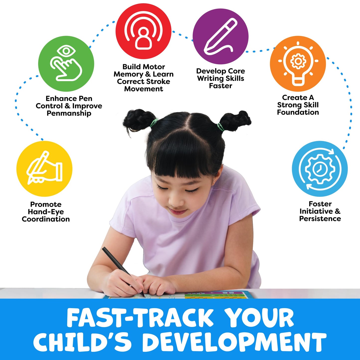 Magic Grooved Writing Practice for Kids - Grooved Handwriting Practice for Kids 5-7 8-10- Magic Copybooks for Kids Letter Tracing Books for Ages 3-5 - Preschool Learning Activities - Summer Toys