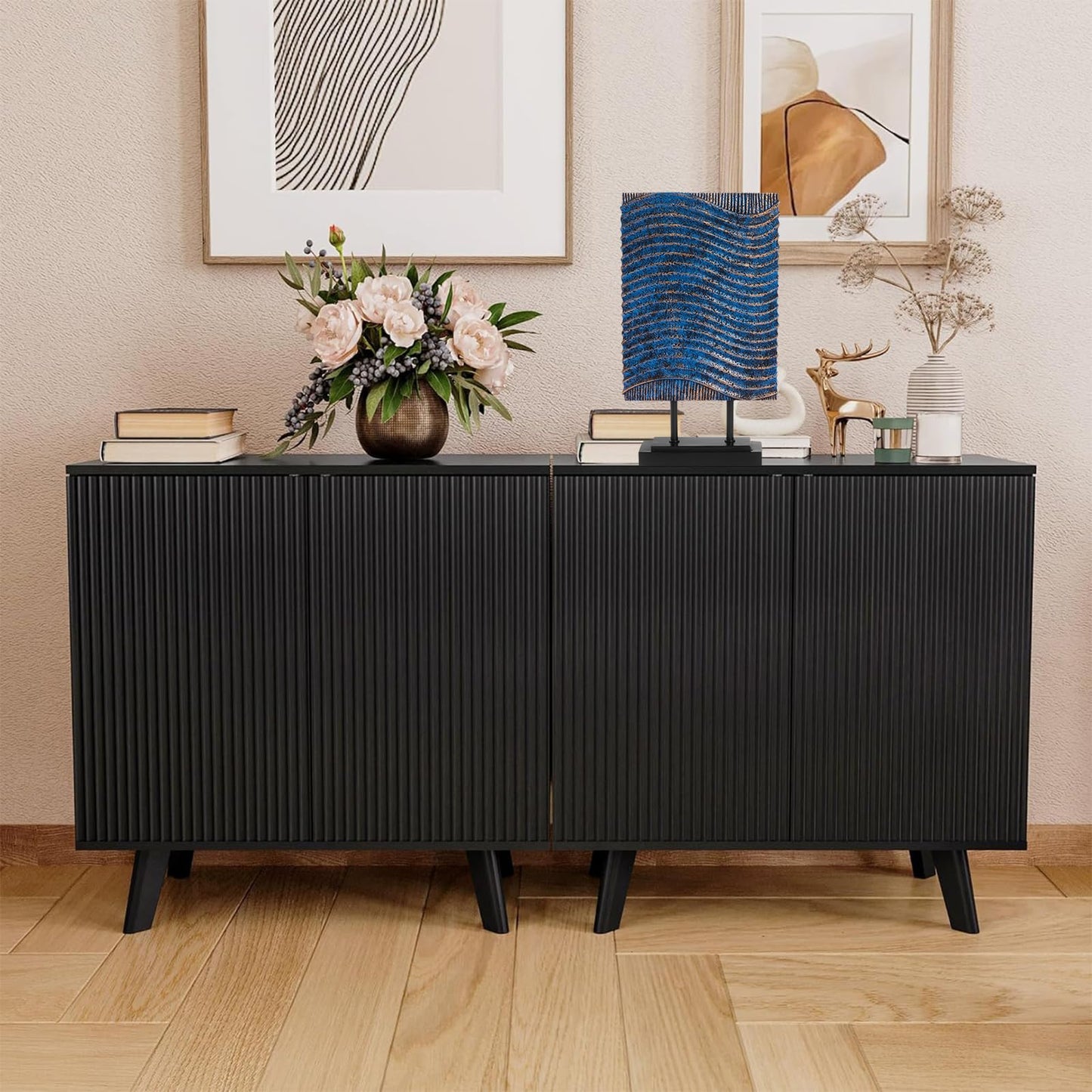 CECEQU Modern Sail Statues | Abstract Decorative Sculptures, Decor Items for Home Decor Accents, Ideal for Office, Living Room, Entry Table, Tabletop, Above Cabinet Decorations (Blue Vertical Bar)