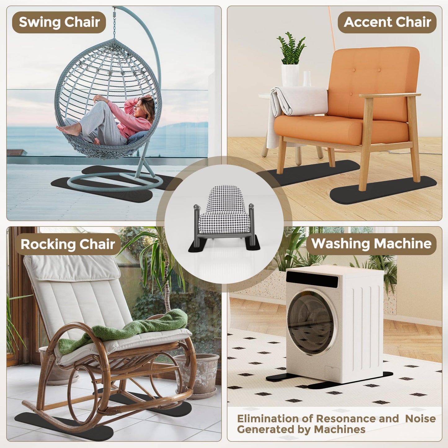 8 Pack Non Slip Furniture Pads for Recliner, 30in Anti Slip Recliner Pads for Hardwood Floors, Furniture Rail Pad for Hardwood Floor, Recliner Floor Protector, Furniture Grippers to Prevent Sliding