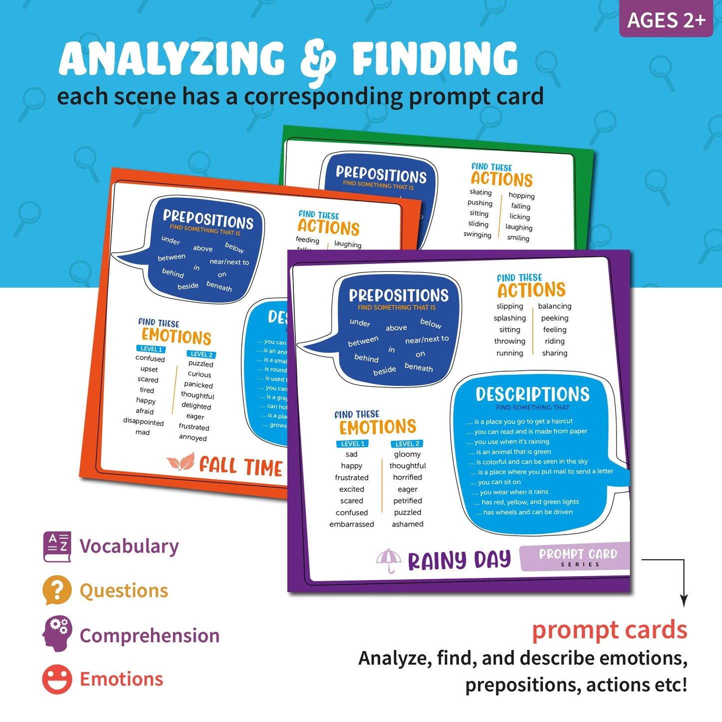 Picture Book and Emotion Cards, Picture Story Cards, Social Emotional Learning Activities, Autism Homeschooling, Educational Busy Book, Speech Therapy Materials (WH Question Flipbook)