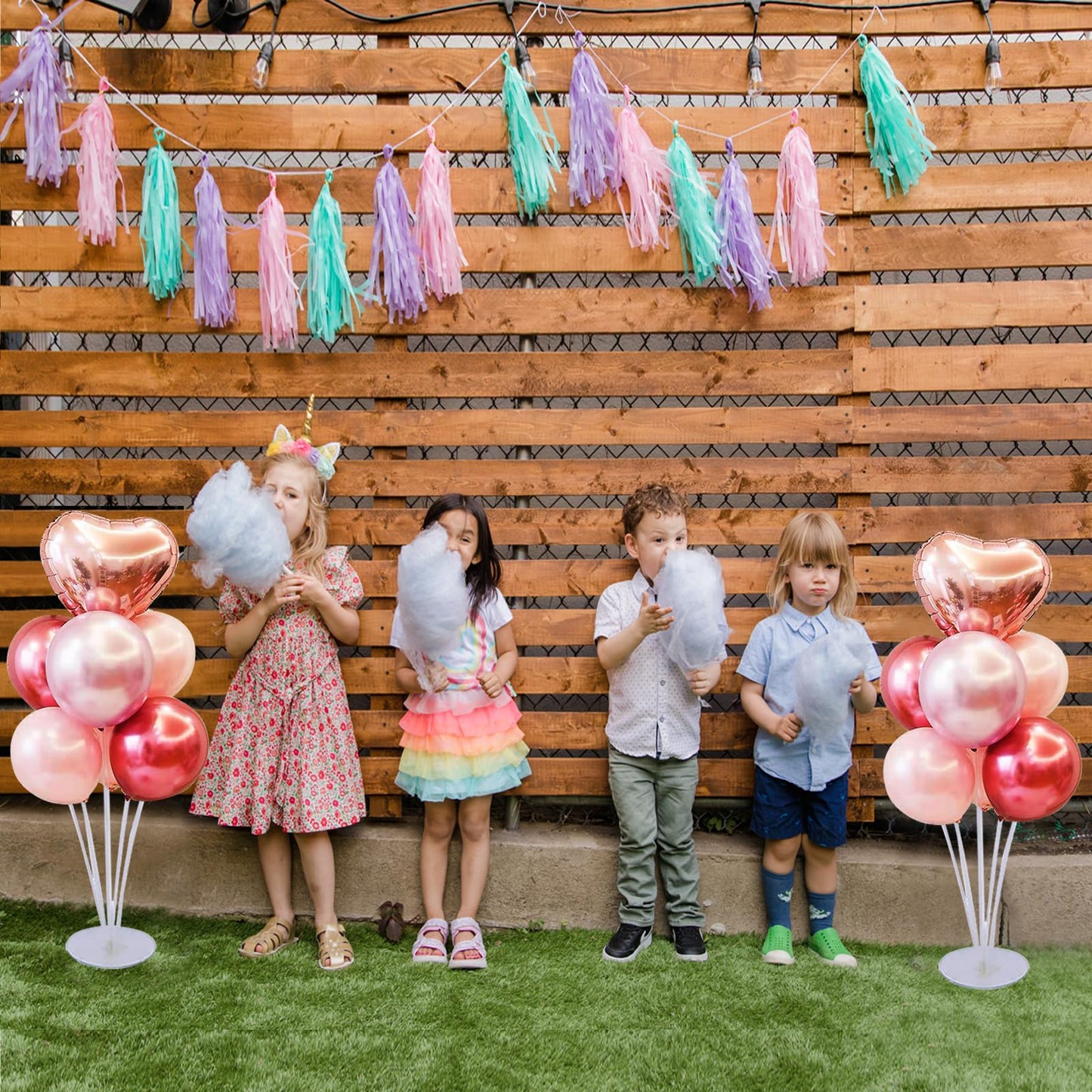 8 Set Balloon Stand Kit - Balloon Sticks With Base for Table Balloon Centerpiece Decorations for Birthday Graduation Gender Reveal Baby Shower Party Decorations