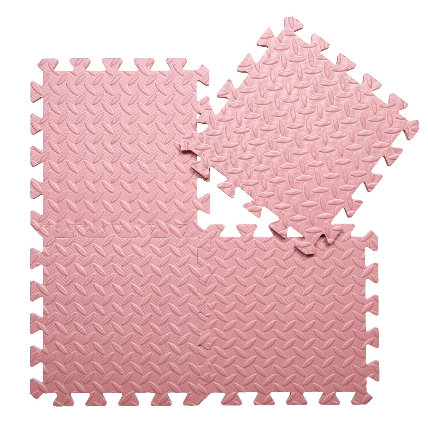 Coolcandy Solid Colored Foam Play Mat, 12"*12" Each Mat丨Non-Toxic Soft Baby Play Mat, 0.4" Thickened Square Interlocking Floor Mats - Toddler Playmat for Playing, Exercise(Loli Pink/16 Tiles)