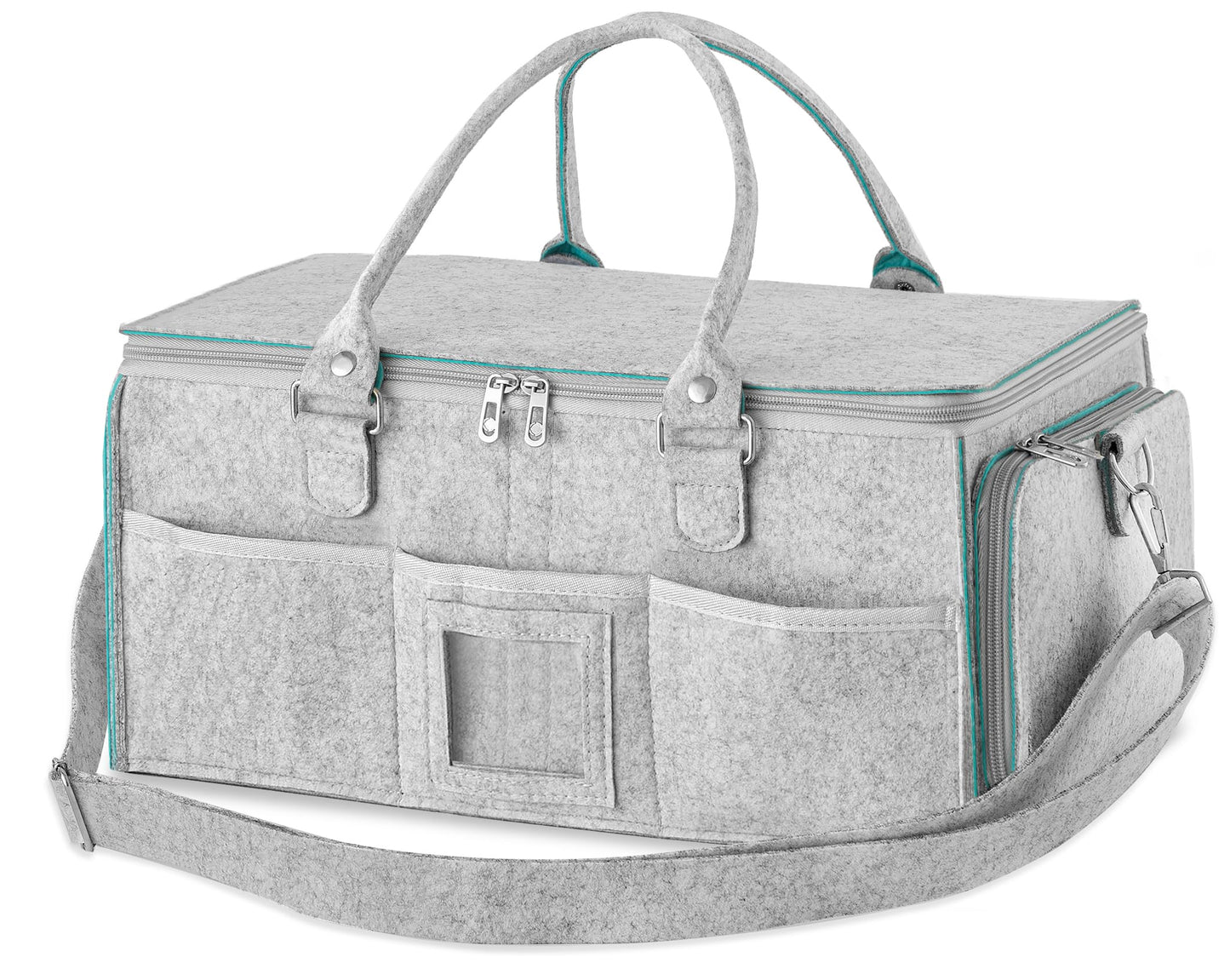 HBlife Baby Diaper Caddy Organizer, Nursery Storage Bin, 16" x 10" x 7" Large Portable Basket Shower Gift Newborn Essentials Baby Registry Must Haves Items-Green