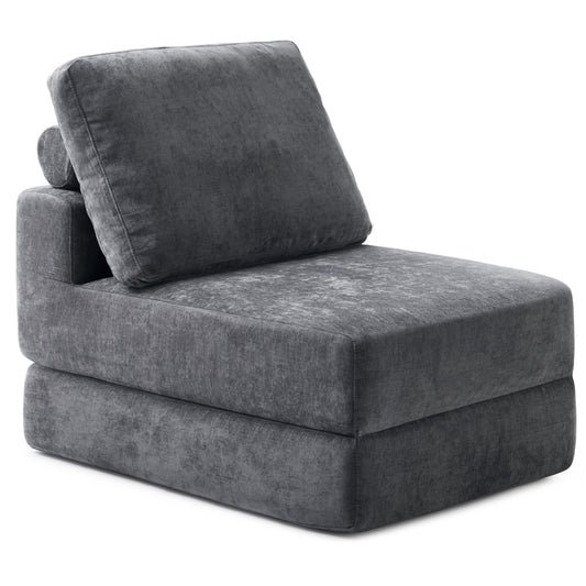 Jamdok 8 Inch Thick Freestanding Folding Sofa Bed for Adults,Convertible Fold Out Sleeper Chair with Back Pillow, Lazy Couch for Living Room/Bedroom/Guest Use/Home Office/Apartment