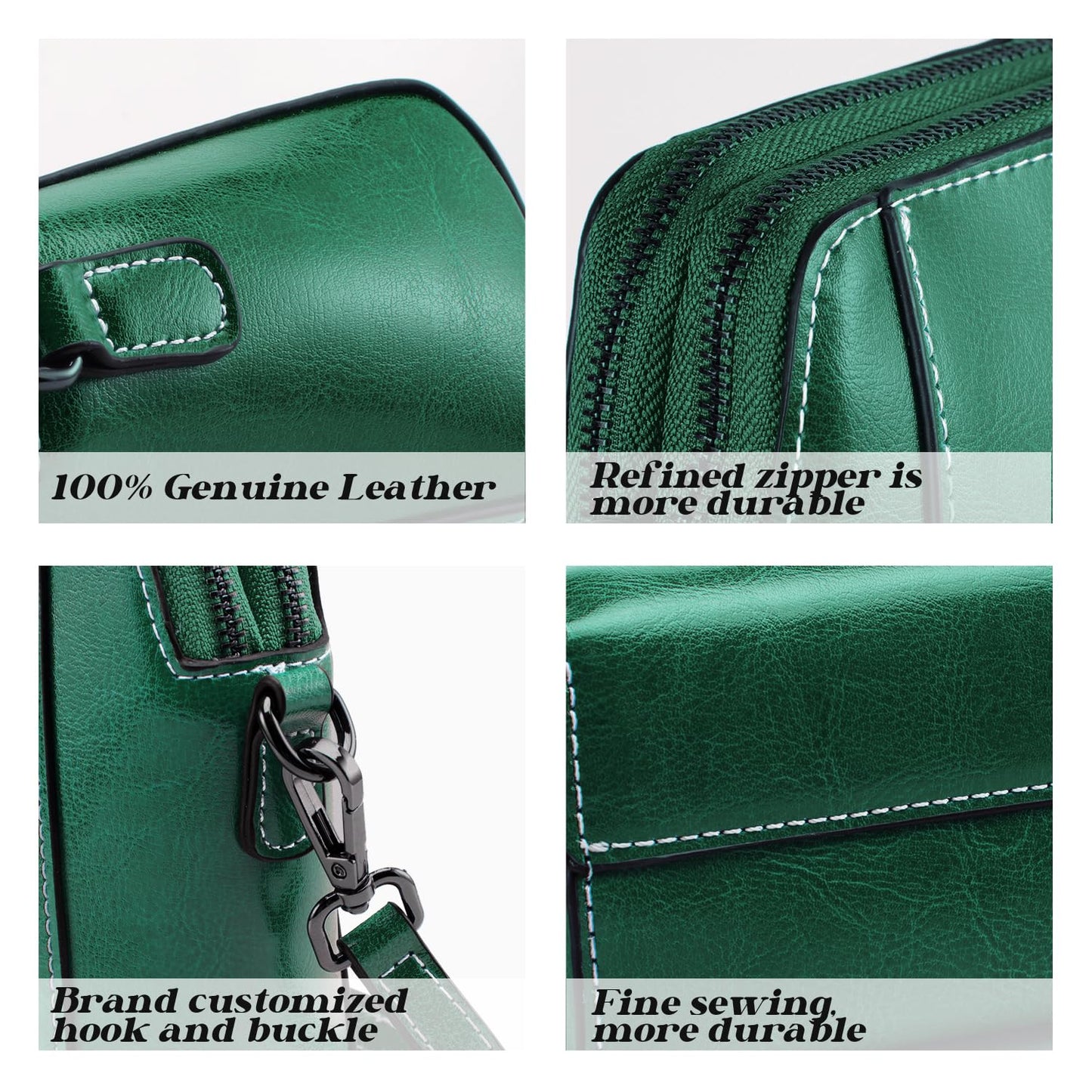 Designer Leather Small Crossbody Bags Purses for Women Cell Phone Bag Soft Women's Shoulder Handbags Gifts for Women (Green)