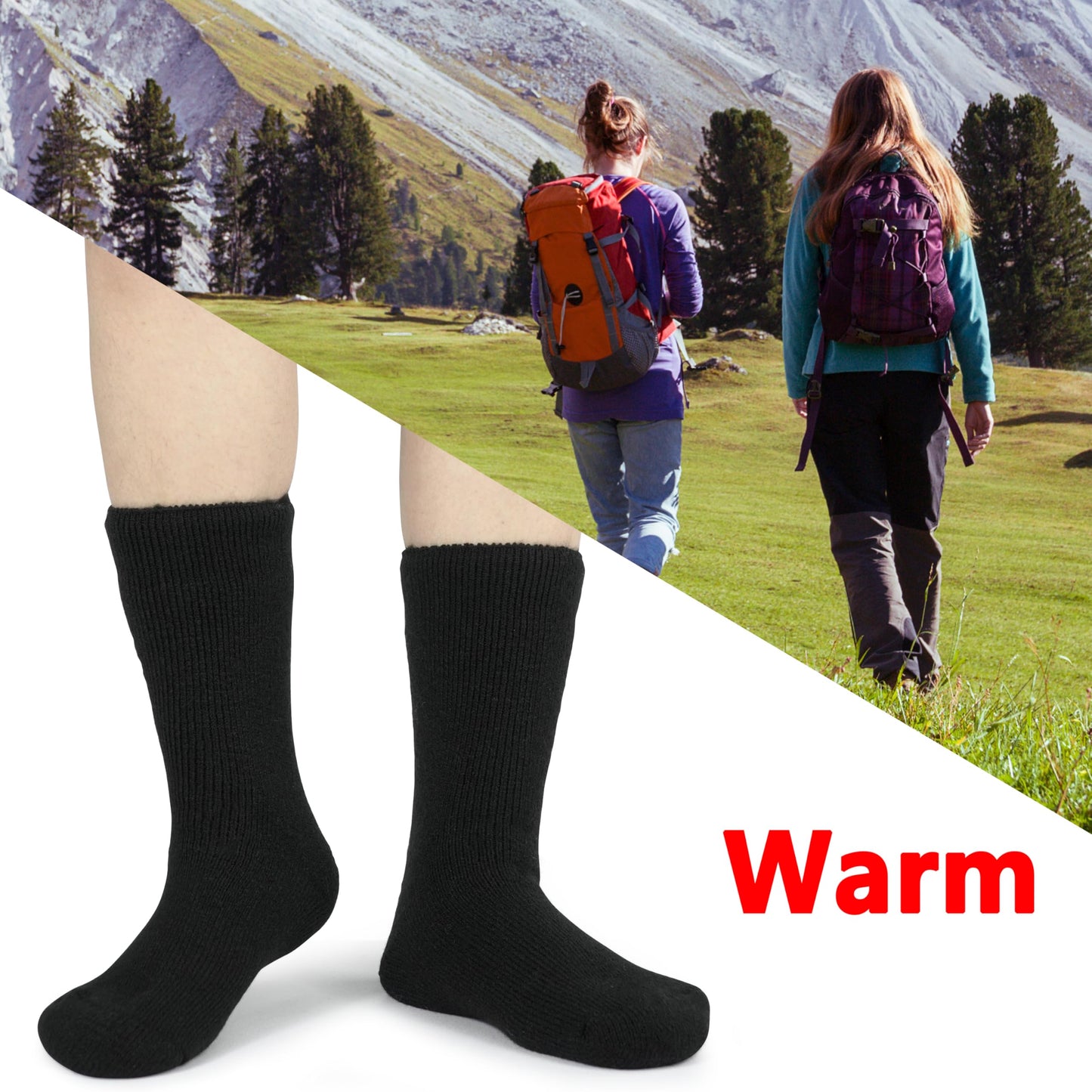 BomKinta Women Thermal Socks - Thick Boot Sock Warm Winter Crew Socks - Cozy Soft Christmas Socks Size 5-10