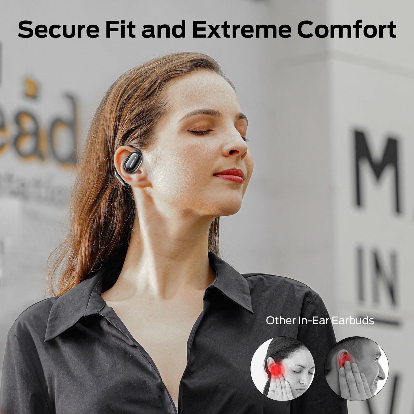 Monster Open Free AC100 Open Ear Headphones, Bluetooth 5.3 Wireless Headphones with Earhooks, Immersive Stereo Sound by Dual Large Driver, Clear Talk, 30H Playtime,Waterproof Sport Earbuds for Running