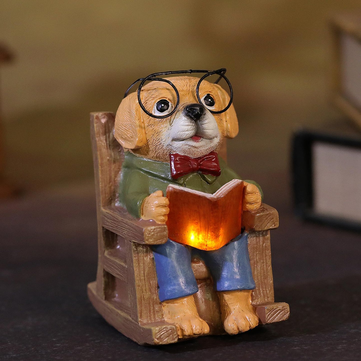 Miniature Frog Garden Statue Mom Dad Gifts Home Decorations Fairy Garden Accessories Outdoor Lights Solar Garden Frog Decor Art Housewarming Gift for Patio,Yard,Lawn Ornament,3.89"x2.36"x3.93