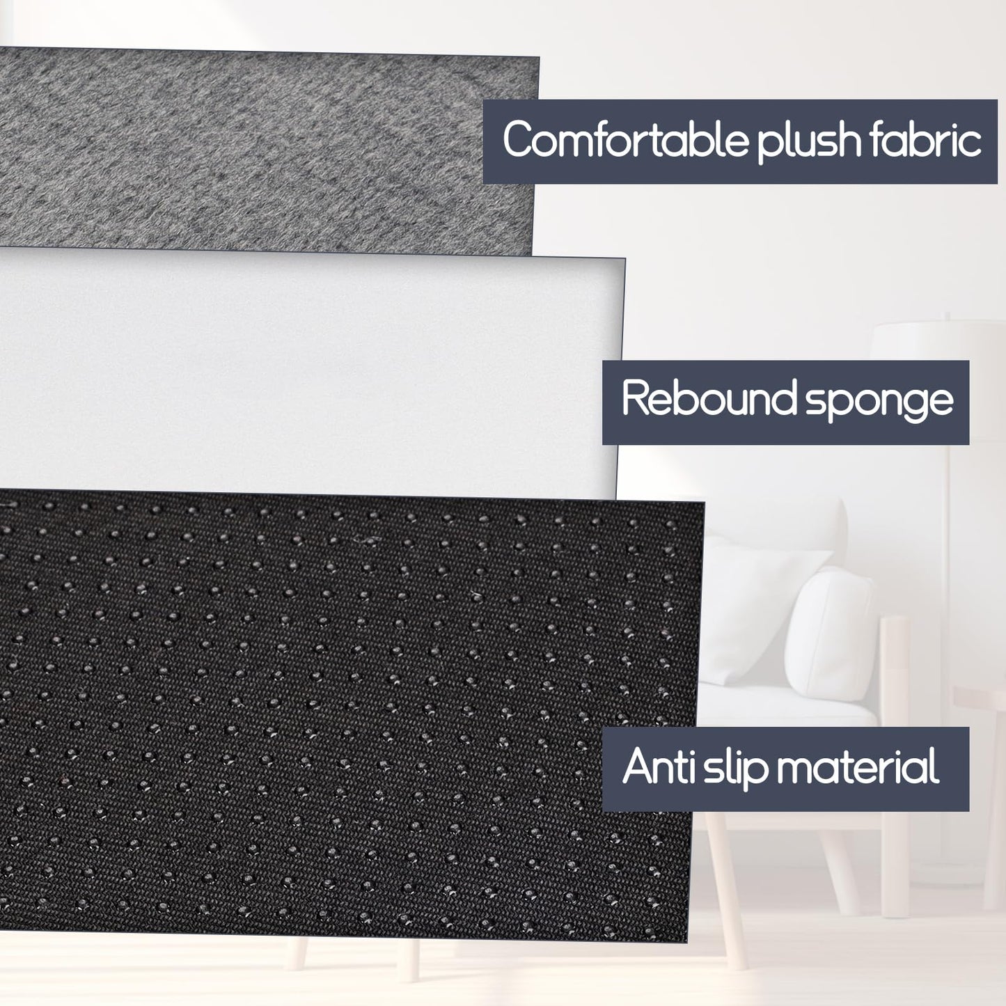 Chunlei Memory Foam Recliner Chair Cushions,Extra Large Non-Slip 4" Thick Supportive Lumbar Support Pillow for Elderly Supportive Seat Cushion with Lumbar Pillow for Rest(12.8" Backrest Height,Gray