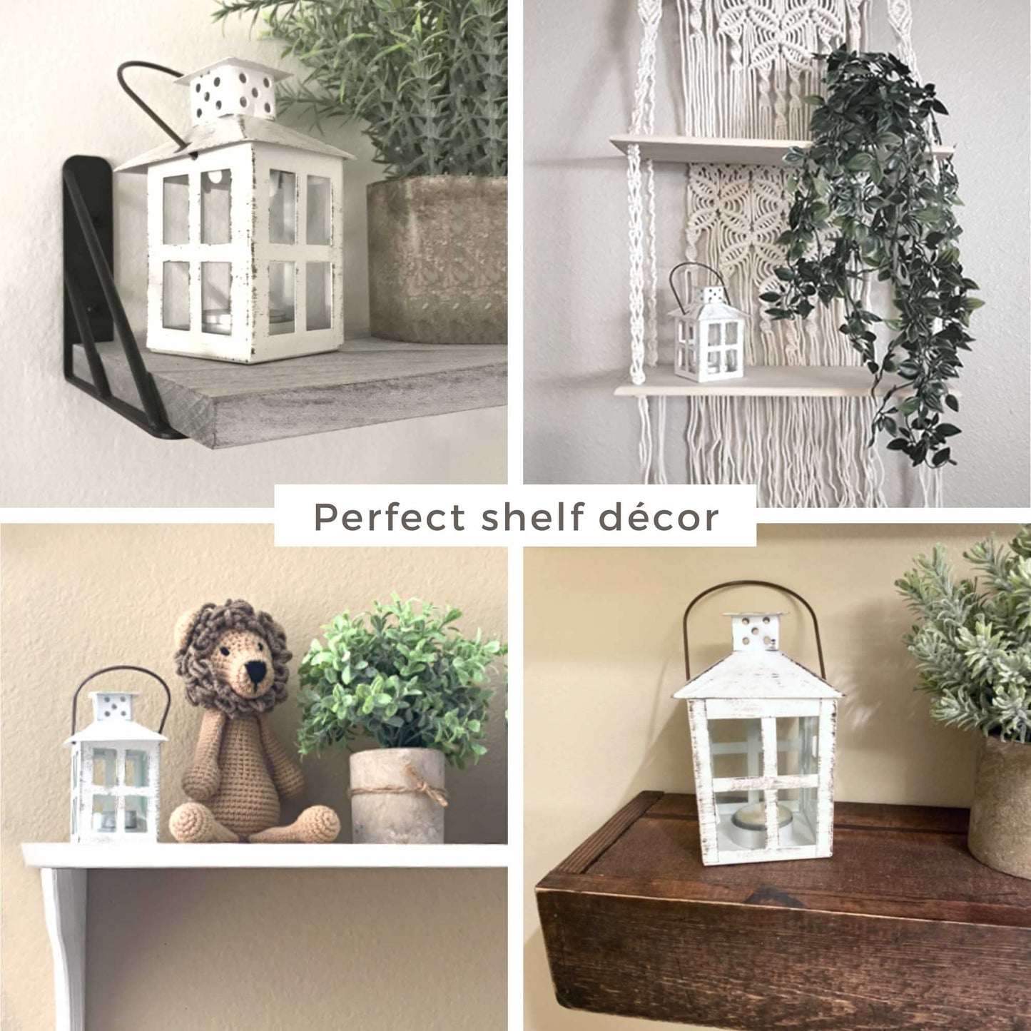 Kate Aspen Rustic Farmhouse Decor White Candle Holder Lantern Decorative (5 Inch), Wedding Decoration, Centerpiece Table Decorations, Home Decor, Shelf Decor, Fireplace Lantern