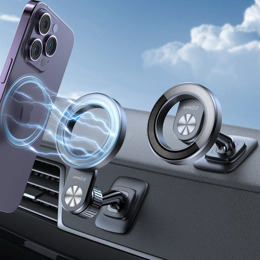 [2 Pack] Magnetic Phone Holder for Car, APPS2Car [Super Strong Magnet] Phone Mount for Car, Dashboard Magnetic Car Phone Holder Mount with Strong VHB Adhesive Mounting, Compatible with iPhone, Samsung