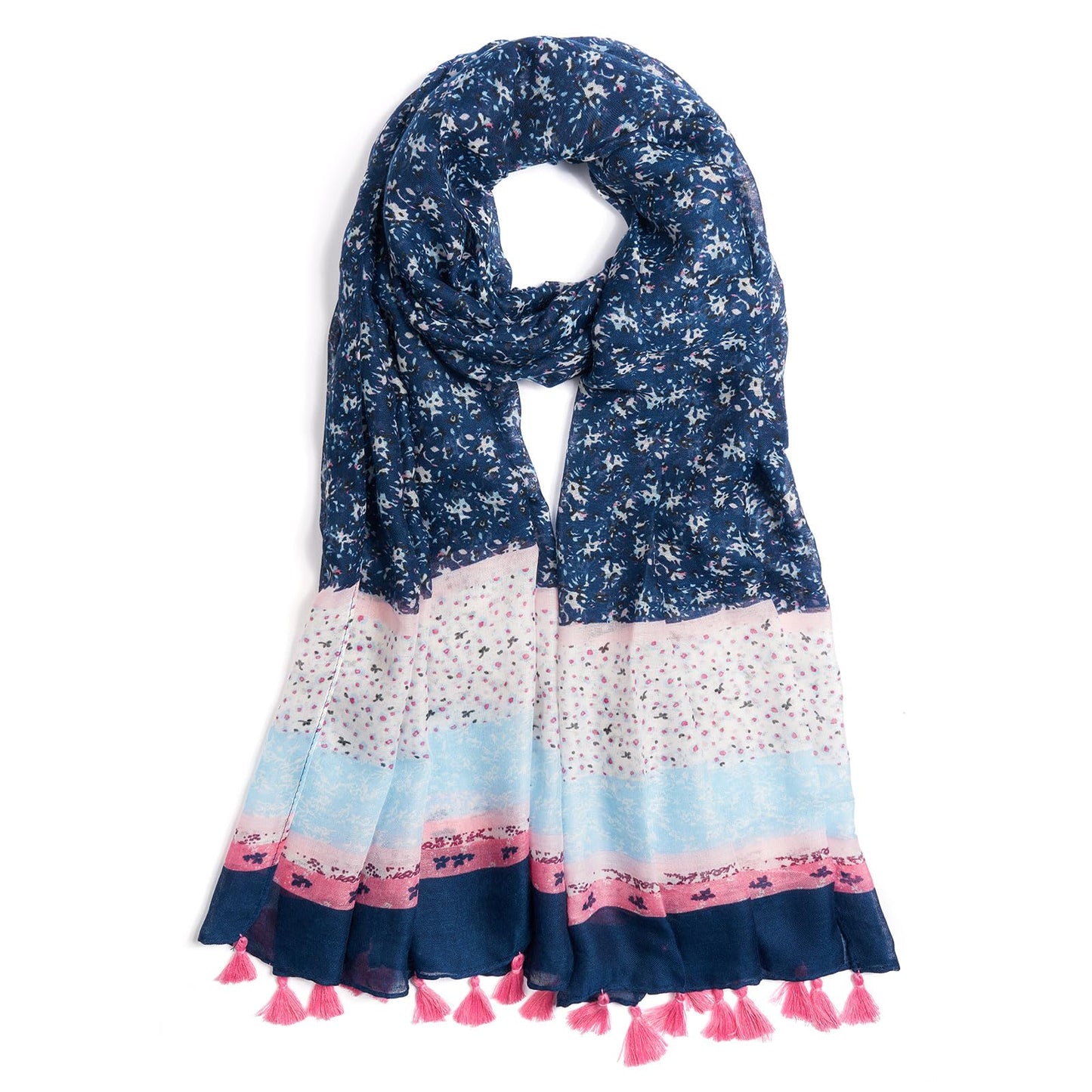 Scarf for Women Lightweight Soft Floral Leopard Printed Scarves Fall Winter Fashion Shawl Wrap with Fringe