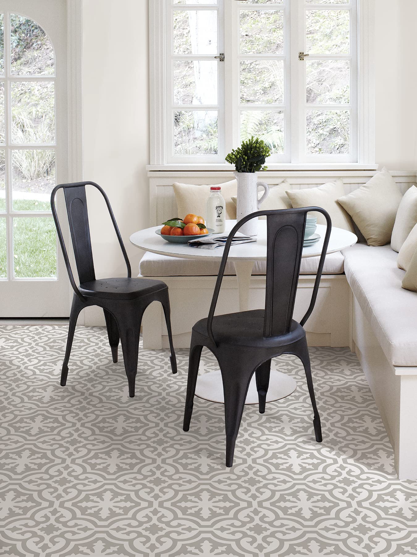 FloorPops FP3895 Emilia Peel & Stick Floor Tiles, Neutral