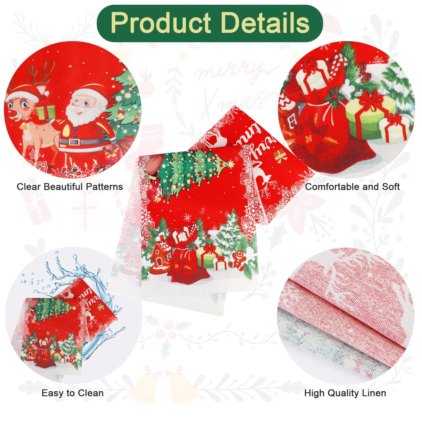 Merry Christmas Table Runner, Linen Christmas Trees Table Runner Red Merry Xmas Table Runner Long Seasonal Winter Holiday Kitchen Dining Table Decoration for Indoor Outdoor Home Party Christmas Decor