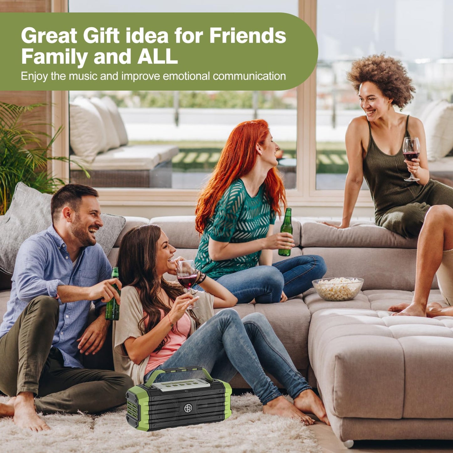 TOMPROAD Portable Bluetooth Speaker 120W Peak 80W Wireless Speakers, TWS Pairing, Deep Bass, Hi-Fi Loud Speaker, IPX6 Waterproof, DSP Sound Boombox for Outdoor, Camping, Party, Beach