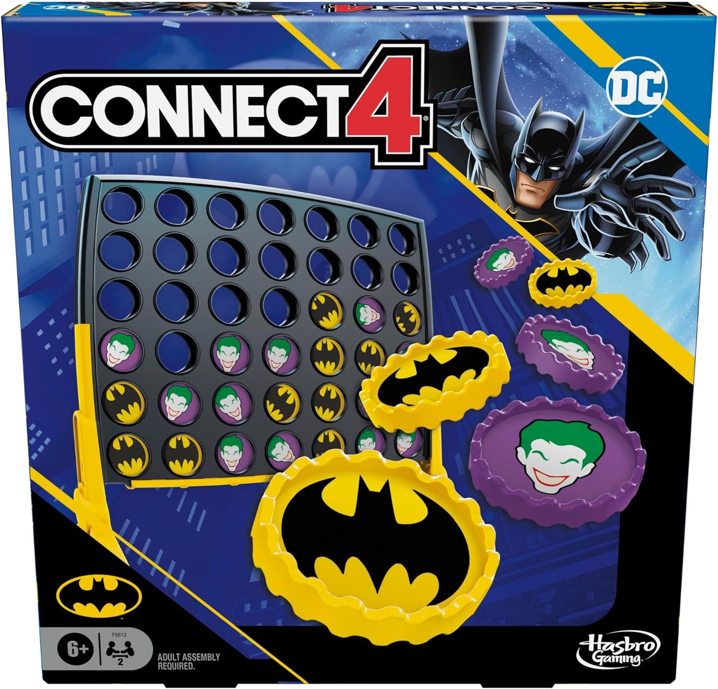 Connect 4 Batman Game | Batman-Themed 4 in a Row Game | Ages 6 and Up| for 2 Players | Strategy Board Games for Kids and Families (Amazon Exclusive)
