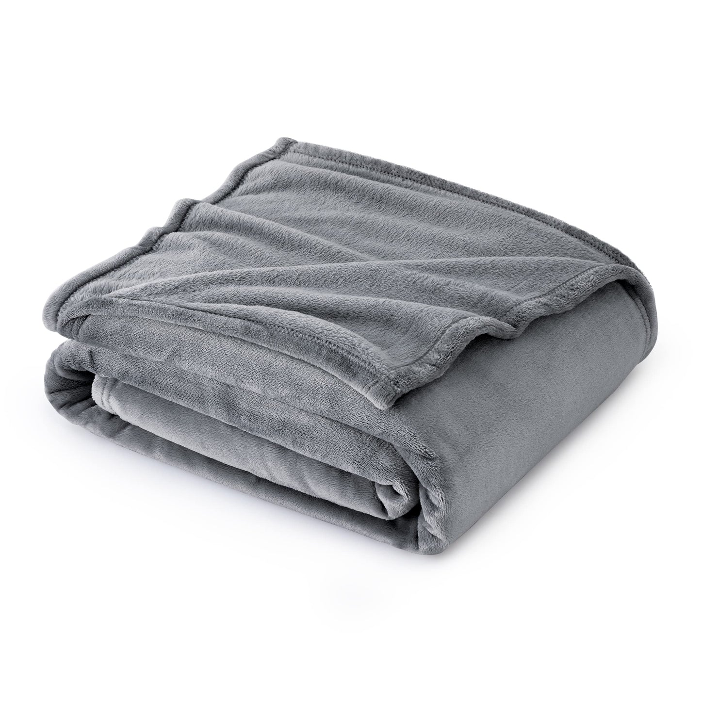 Bedsure Fleece Blanket Twin Size Grey - 300GSM Lightweight Plush Fuzzy Cozy Soft Warm Blanket for Bed, Sofa, Couch, Travel, Camping, 60x80 inches