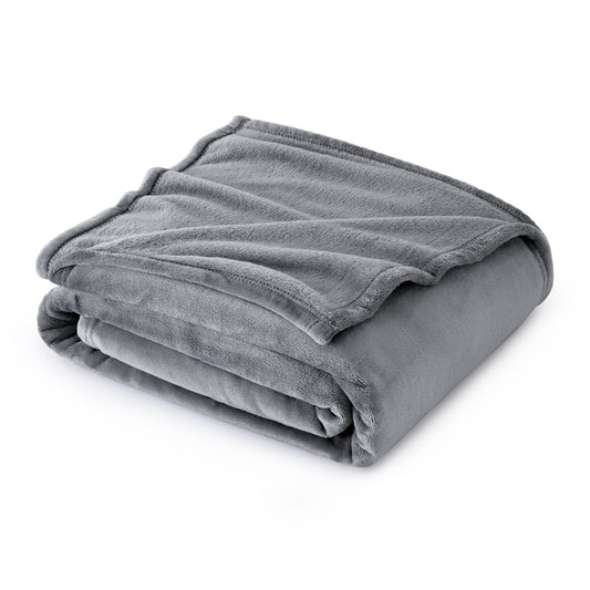 Bedsure Fleece Blanket Twin Size Grey - 300GSM Lightweight Plush Fuzzy Cozy Soft Warm Blanket for Bed, Sofa, Couch, Travel, Camping, 60x80 inches