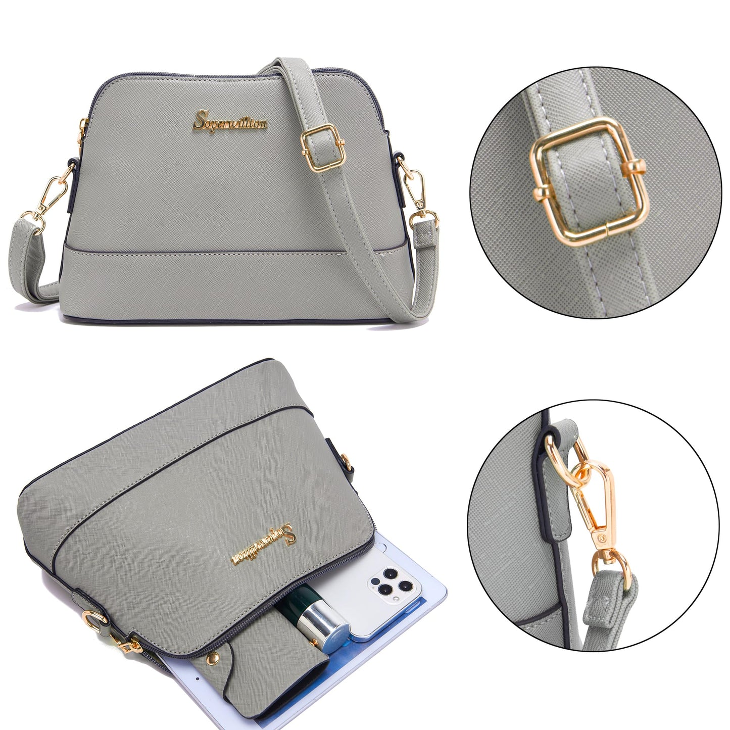 Soperwillton Handbags and Purses for Women Shoulder Tote Bags Top Handle Satchel Purse Set 5pcs