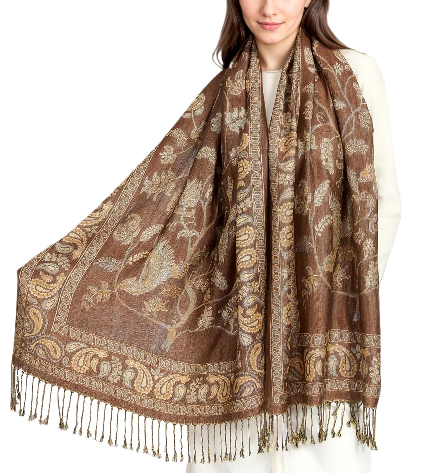 Achillea Reversible Festival Pashmina Rave Scarf, Shawls and Wraps for Evening Dress, Indian Scarves for Women