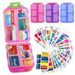 Pill Organizer with Medicine Labels Travel Daily Pill Container Mini Medication Organizer Storage Pill Organizer Travel Essentials Pill Case 7 Day (Pink & 161 Lables)