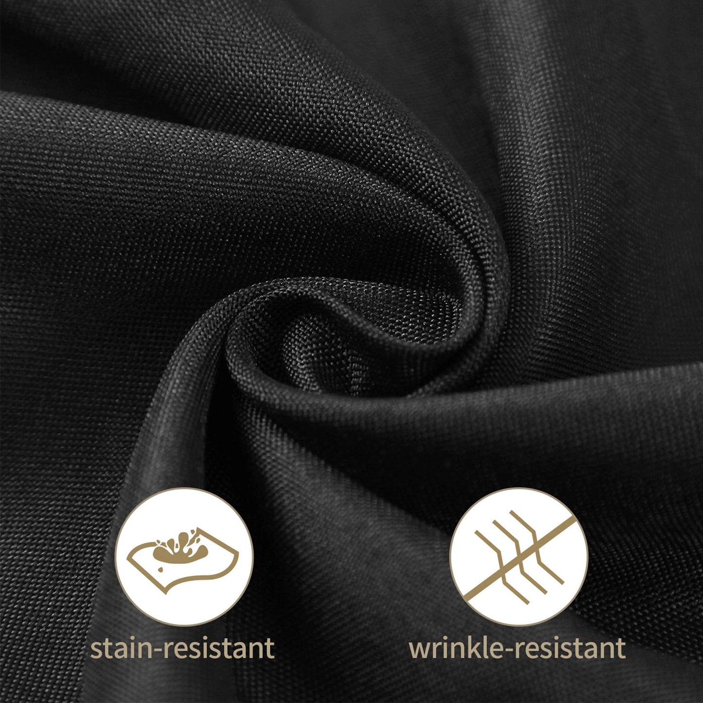 Ascoza 2pack 108 Inch Black Round Tablecloth in Polyester Fabric for Wedding/Banquet/Restaurant/Parties