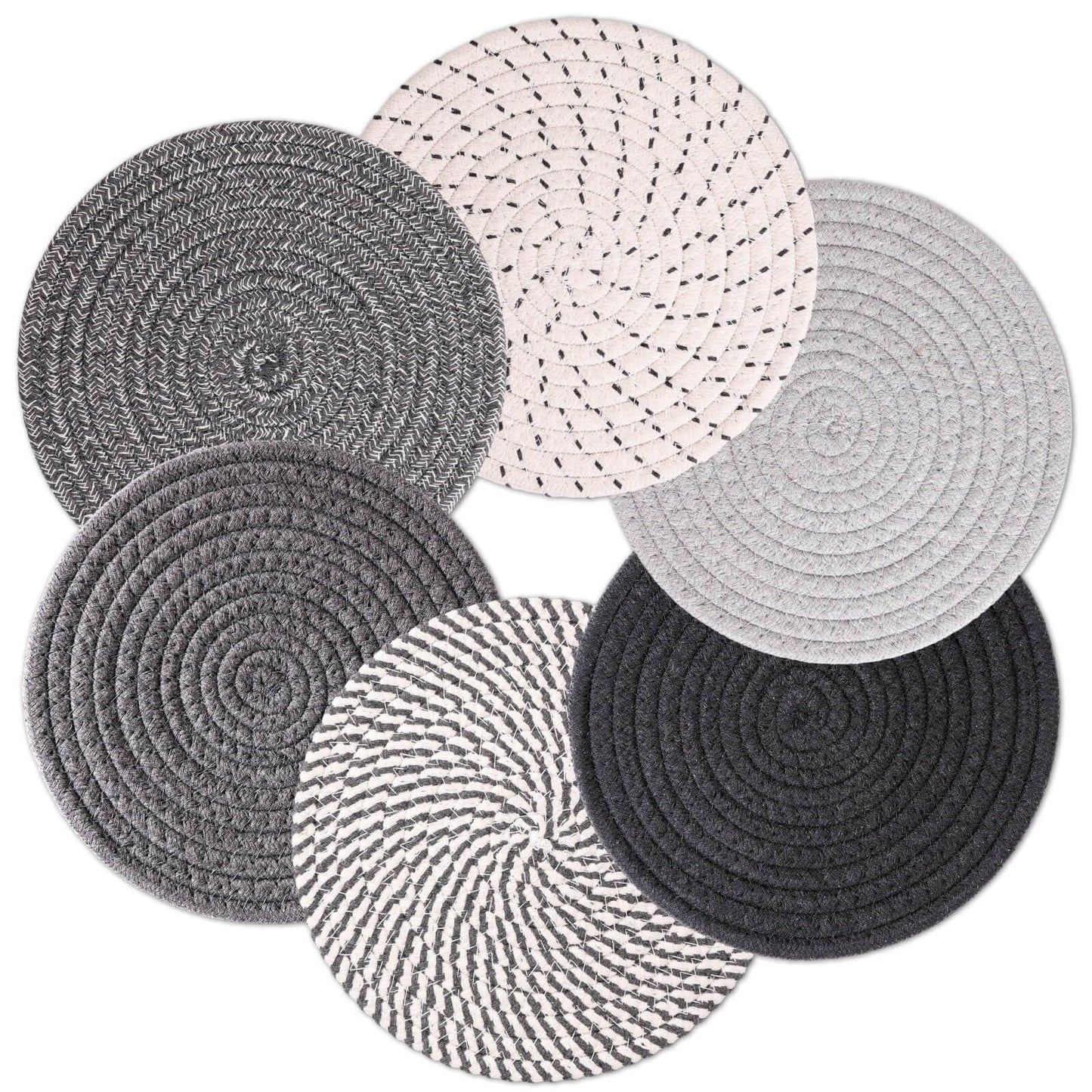 Billbotk 8'' Trivets Hot Dishes, Hot pots and Pans, 6 Heat Resistant Hot Pads, Pot Holders Kitchen, Hot Plate Mats Kitchen Countertops, Table, Home Essentials New Home and Farmhouse Decor