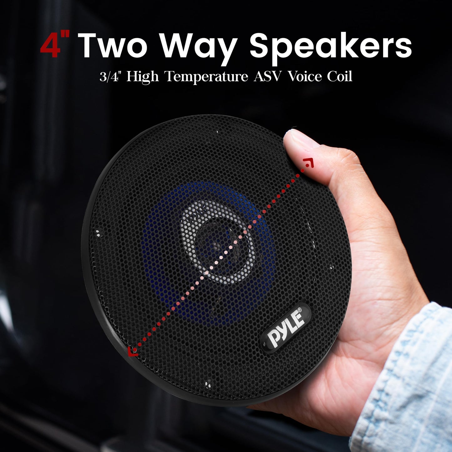Pyle 6” x 9” Car Sound Speaker (Pair) - Upgraded Blue Poly Injection Cone 4-Way 400 Watts w/ Non-fatiguing Butyl Rubber Surround 50 - 20Khz Frequency Response 4 Ohm & 1.25” ASV Voice Coil