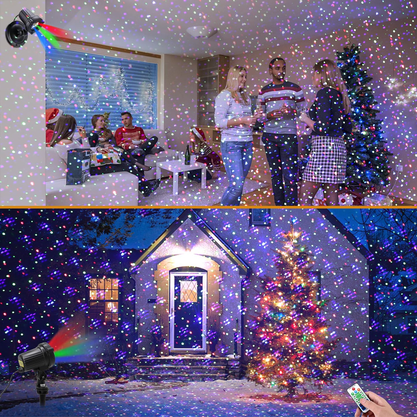 Christmas Laser Lights, Outdoor Garden Laser Lights Projector with Moving RGB Waterproof for Christmas Holiday