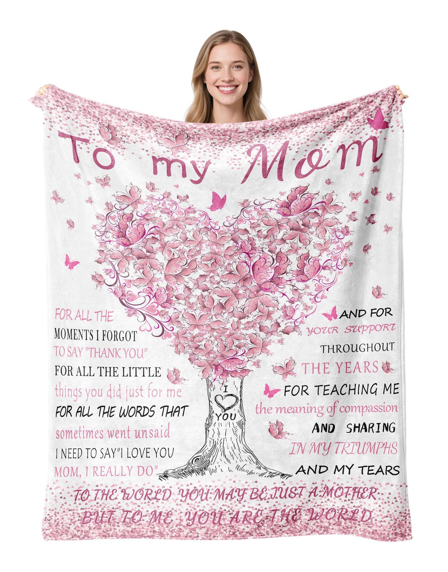 Mom Gifts Blanket from Daughter Son,Super Soft Flannel Throw Blanket 60" X 50",Gifts Blanket for Birthday Mother's Day Christmas Valentine Thanksgiving Anniversaries,for Sofa,Office Chair,Bed