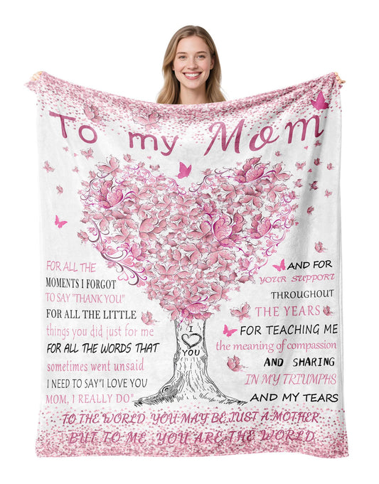 Mom Gifts Blanket from Daughter Son,Super Soft Flannel Throw Blanket 60" X 50",Gifts Blanket for Birthday Mother's Day Christmas Valentine Thanksgiving Anniversaries,for Sofa,Office Chair,Bed