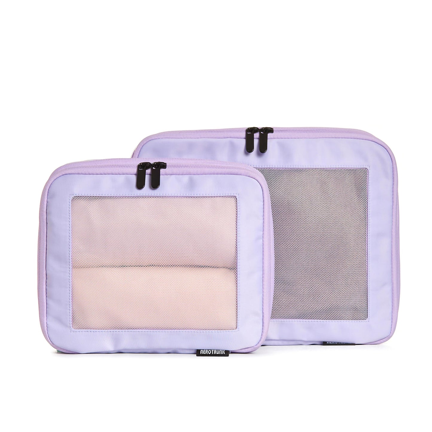Compression Packing Cubes for Travel - Luggage Organizer Bags - Double Zipper Packing Cubes for Suitcases (4-Pack, Beige)