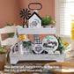 Eufrozy 11pcs Farmhouse Tiered Tray Decor Set, Rustic Tier Tray Decorations with Black and White Buffalo Plaid Gnome Ornaments Wooden Home Sweet Home Sign for Kitchen Table Decor Summer Housewarming