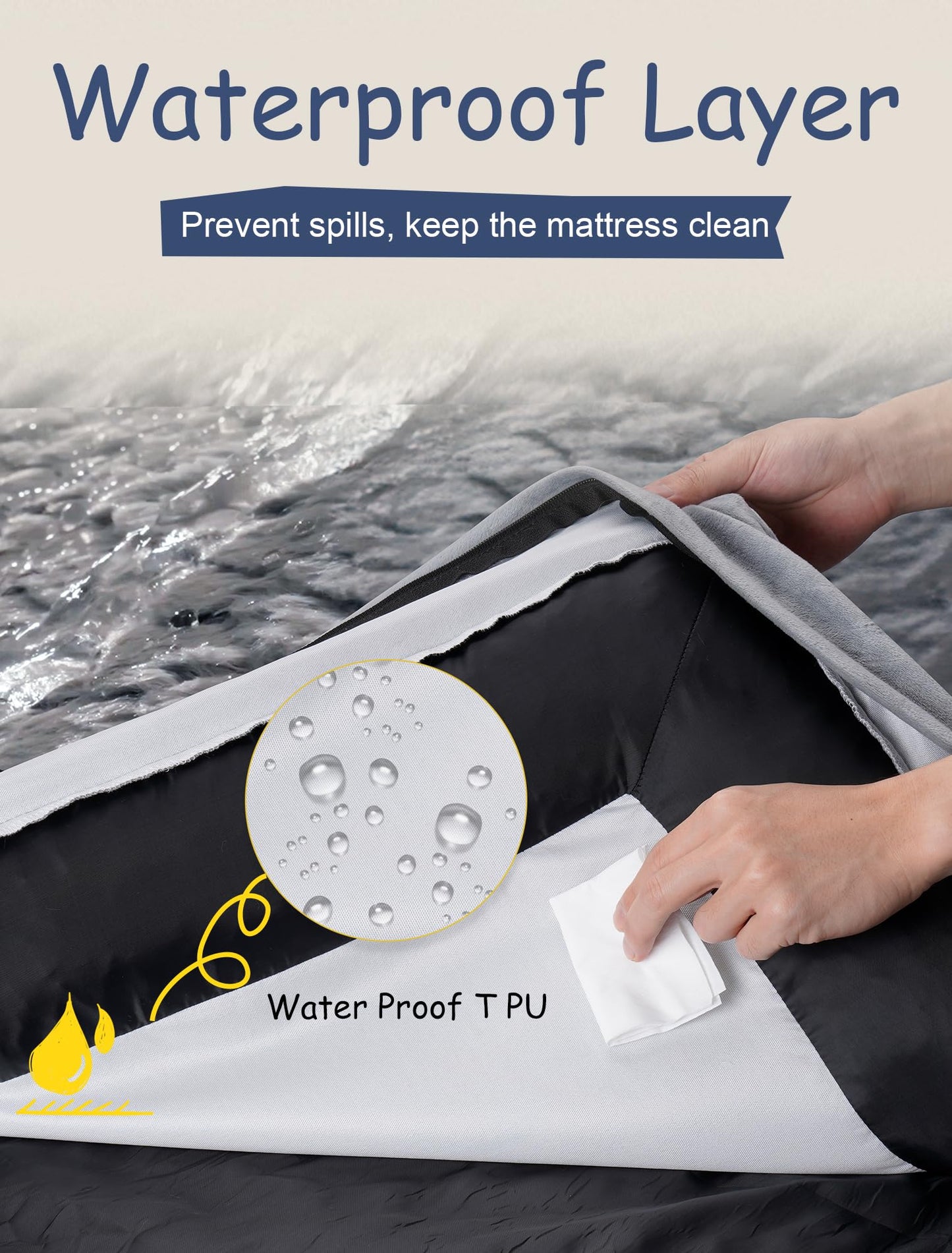 Orthopedic Washable Large Dog Bed: Large Dog Bed Bolster Waterproof - Dog Beds for Medium XLarge Extra Dogs with Removable Cover