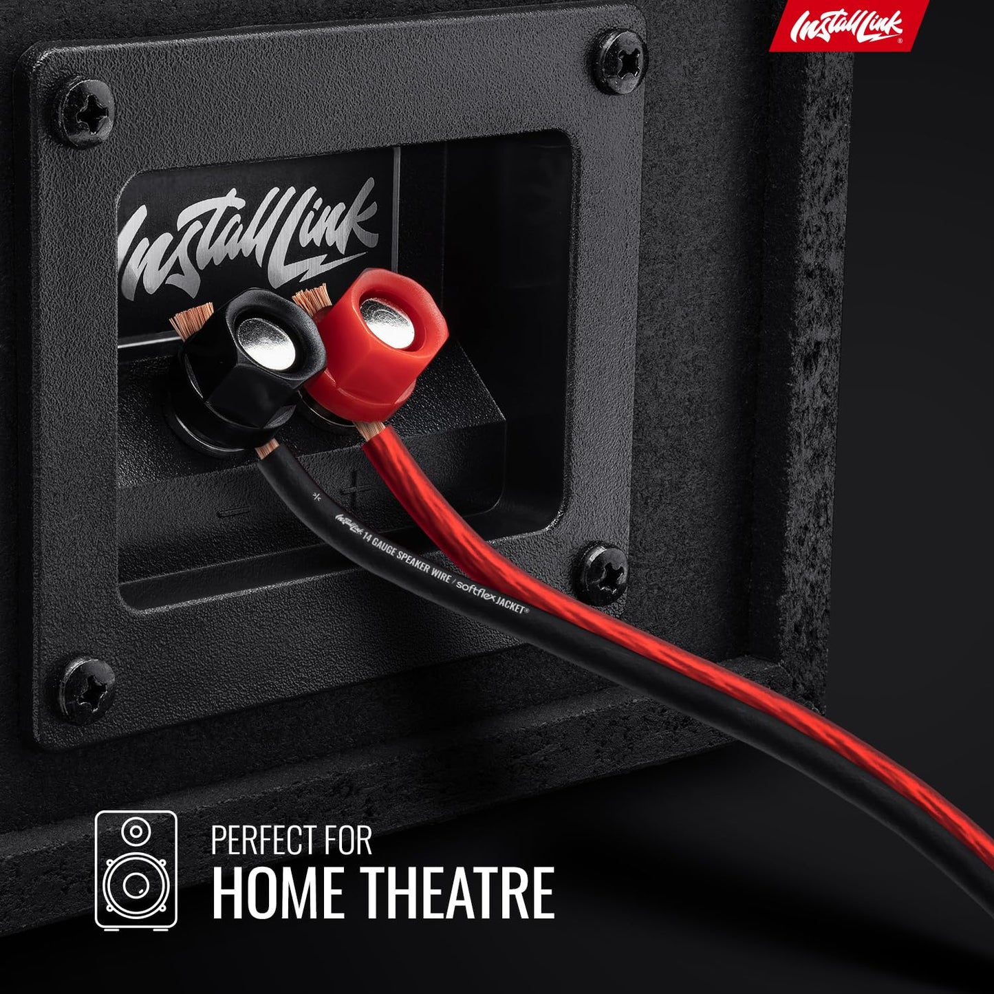 Install Link 14 Gauge Speaker Wire (Speaker Cable) for Car, Home or RV Audio Cable, 100ft, CCA