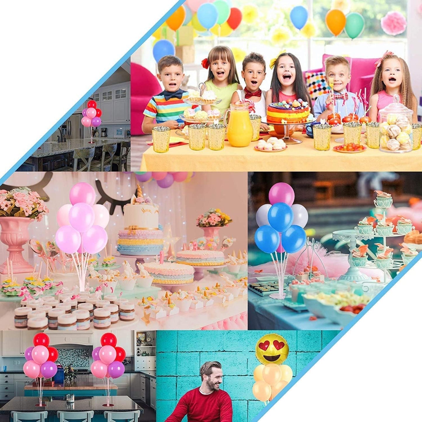 Balloon Stand Kit for Party and Wedding Decorations Celebrations 4 Sets Balloon Stands fot Table with 28 Sticks 28 Cups and 4 Bases